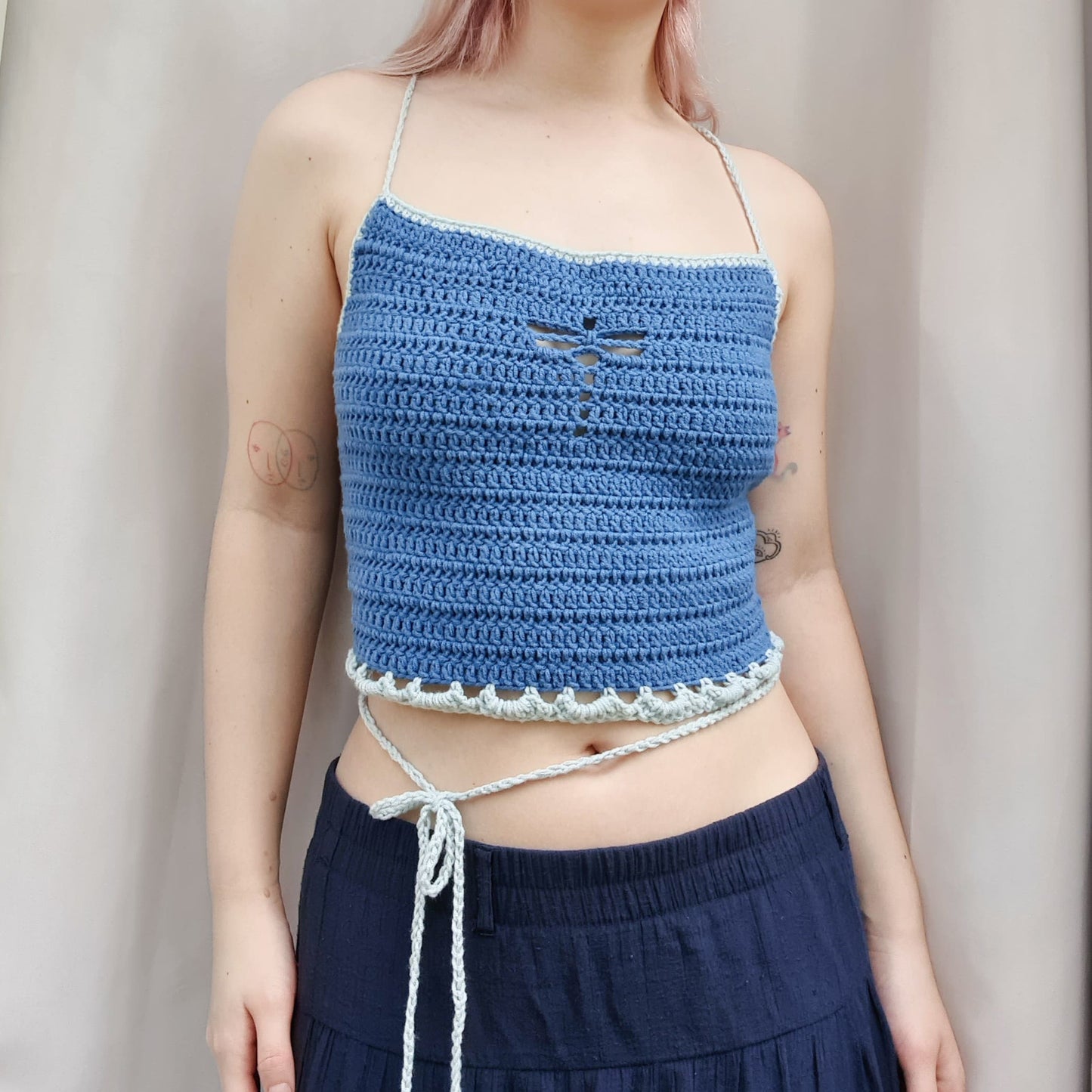 Blue Dragonfly Crochet Tank Top [CUSTOM]