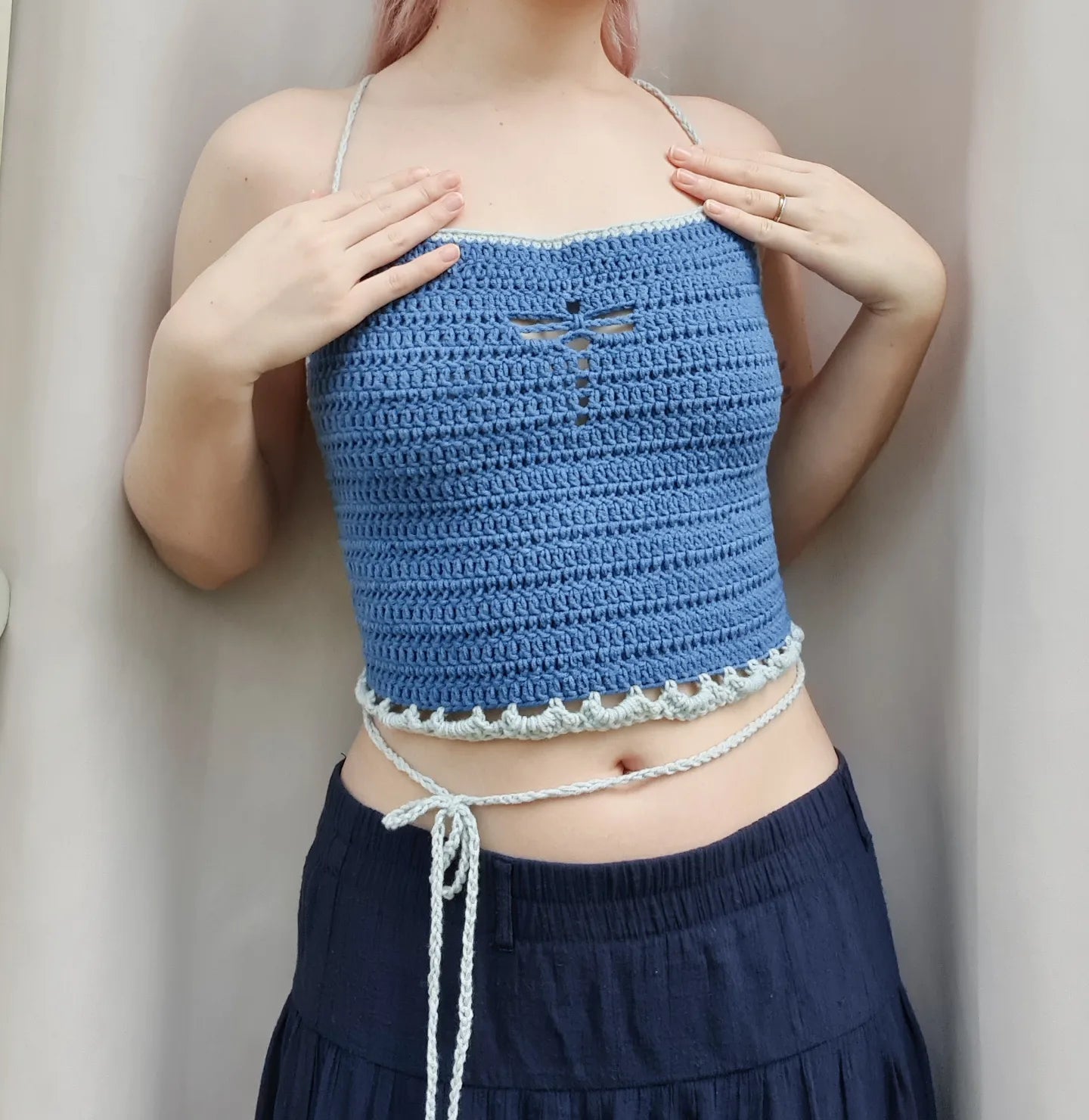 Blue Dragonfly Crochet Tank Top [CUSTOM]