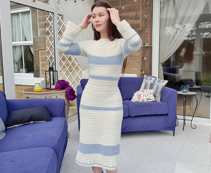 Long Sleeve Crochet Dress [PATTERN]